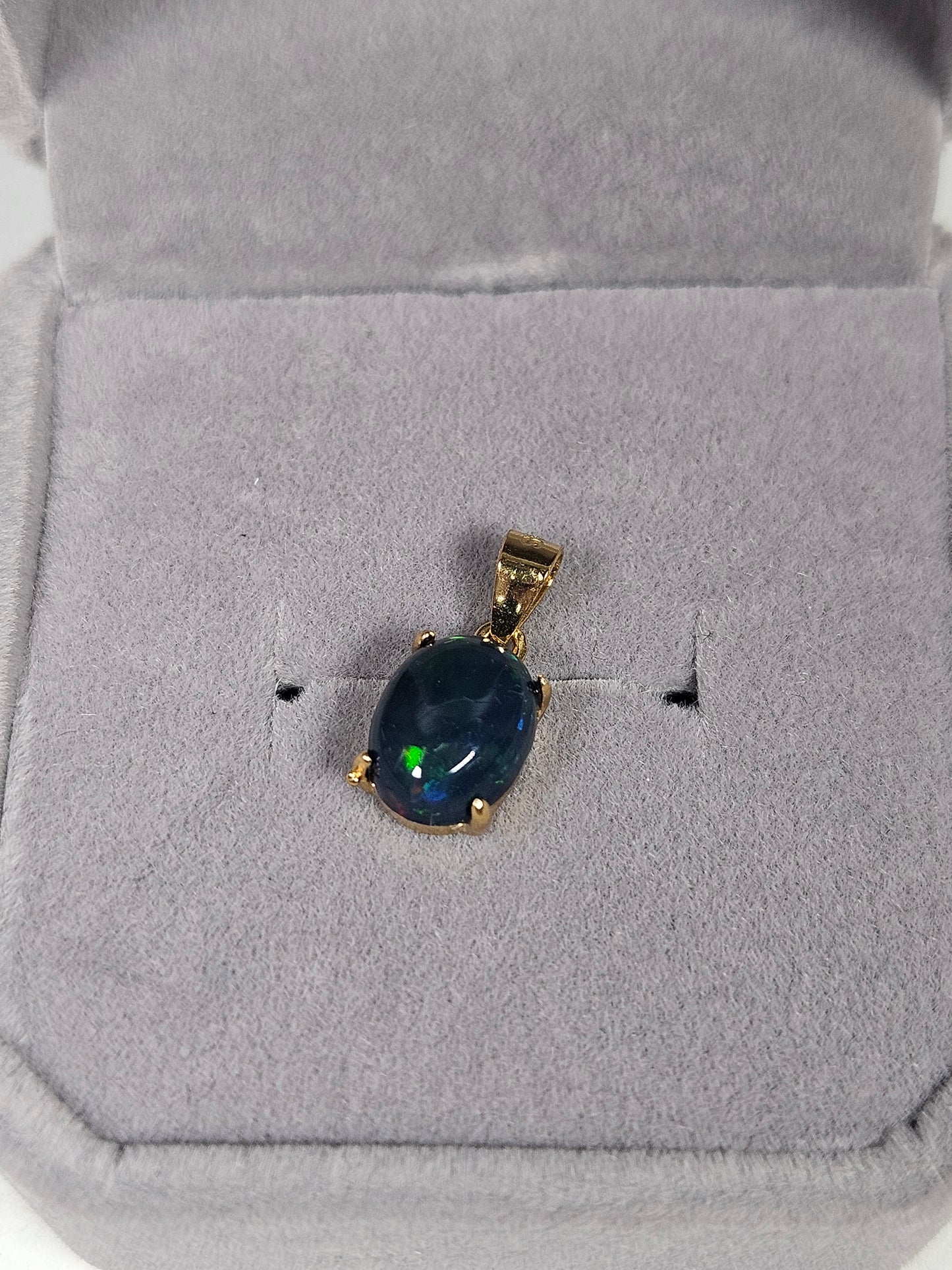 Zwarte Opaal s925 (verguld) kettinghanger nr19