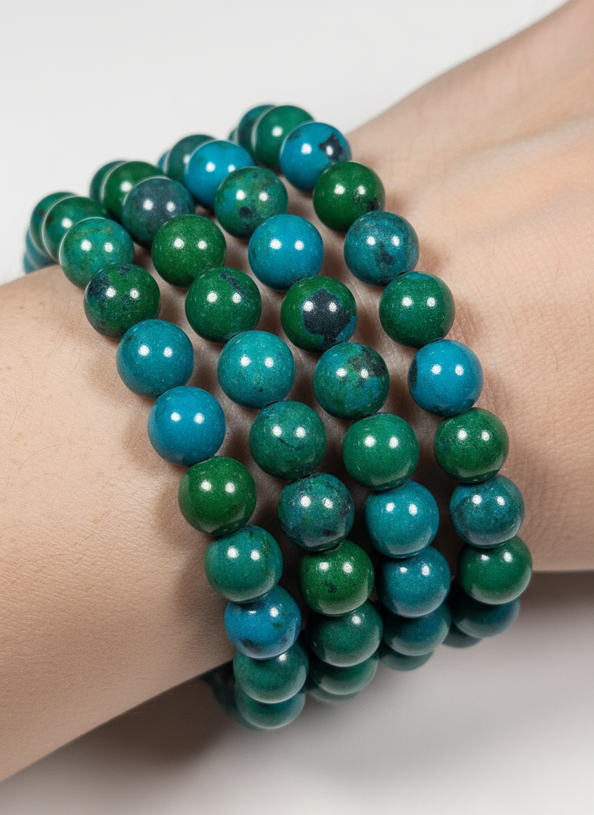 Chrysocolla/Malachiet armband 10mm
