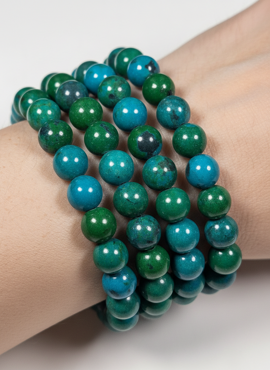 Chrysocolla/Malachiet armband 10mm