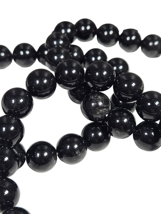 Zilver obsidiaan armband 10mm