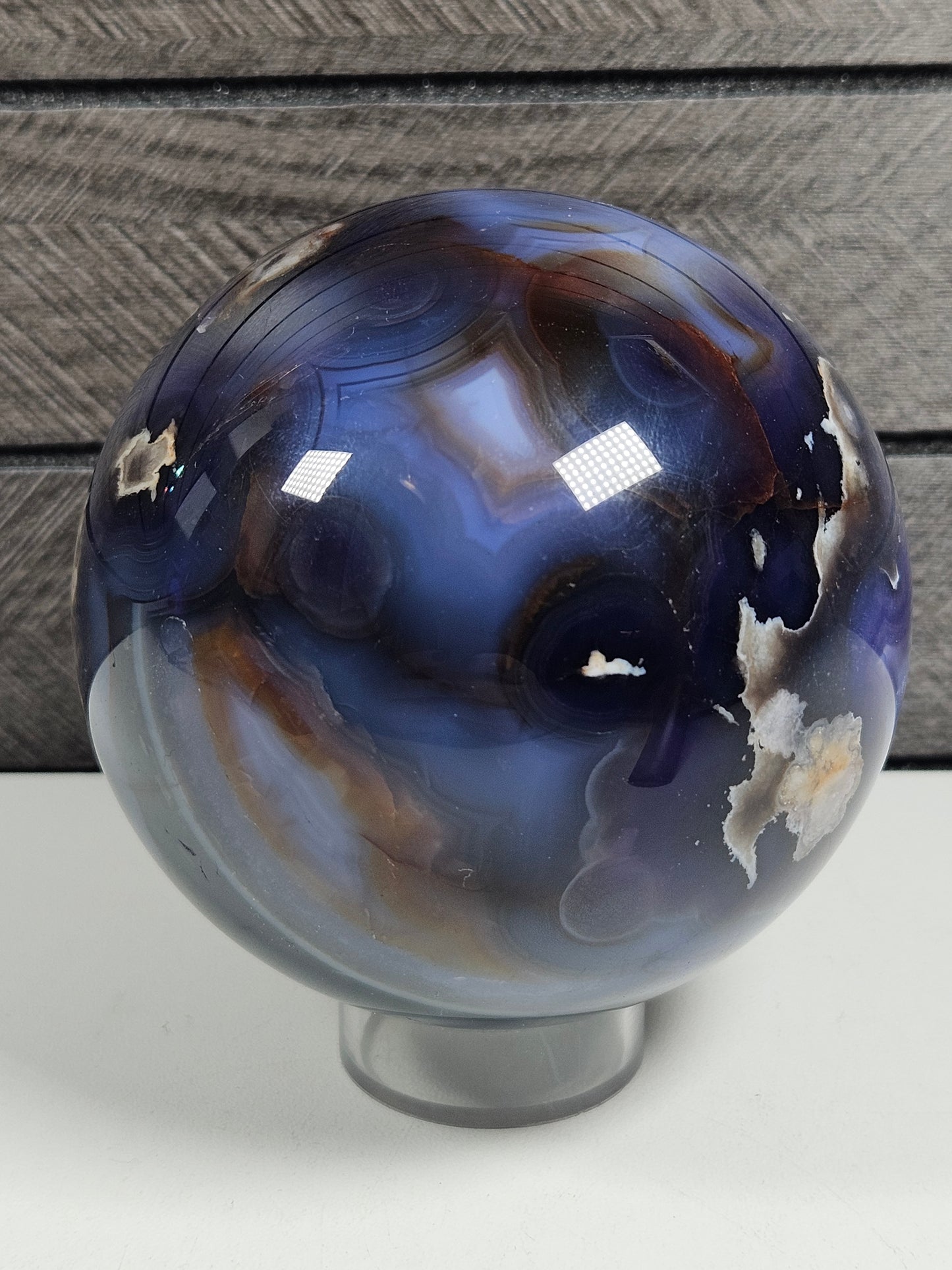 Paarse Bloemagaat bol 706 gram (geverfd)