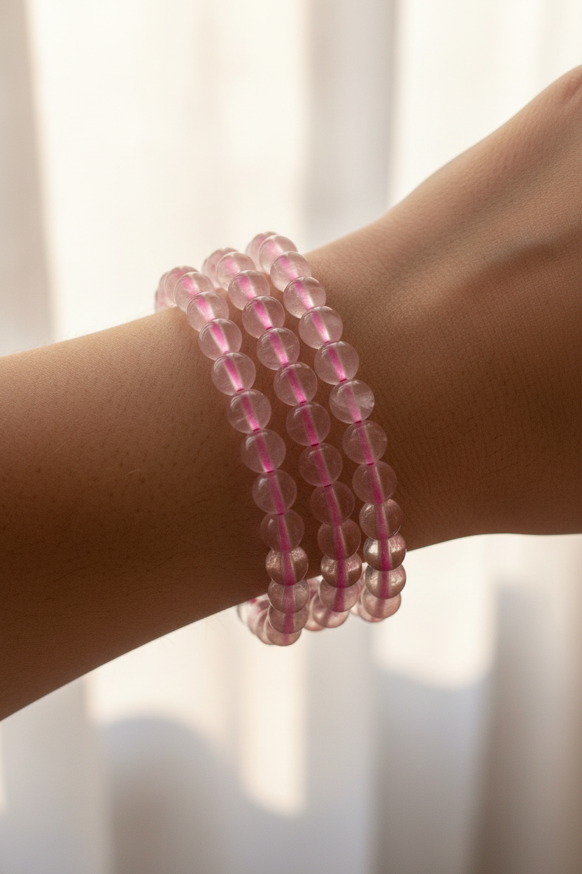 Rosenquarz-Armband 6mm (klar)