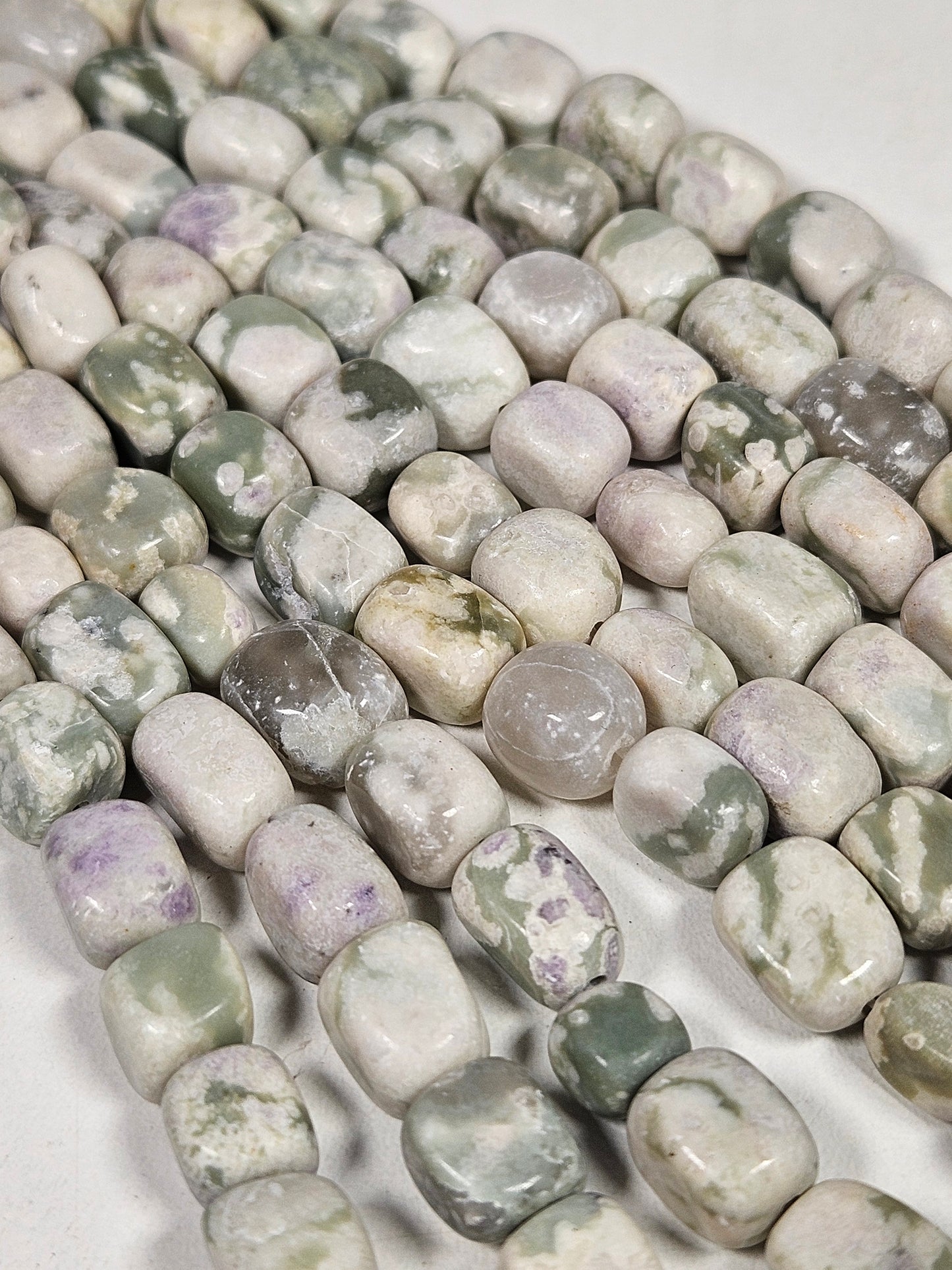 Peace Jade trommelsteen kralenstreng 9mm