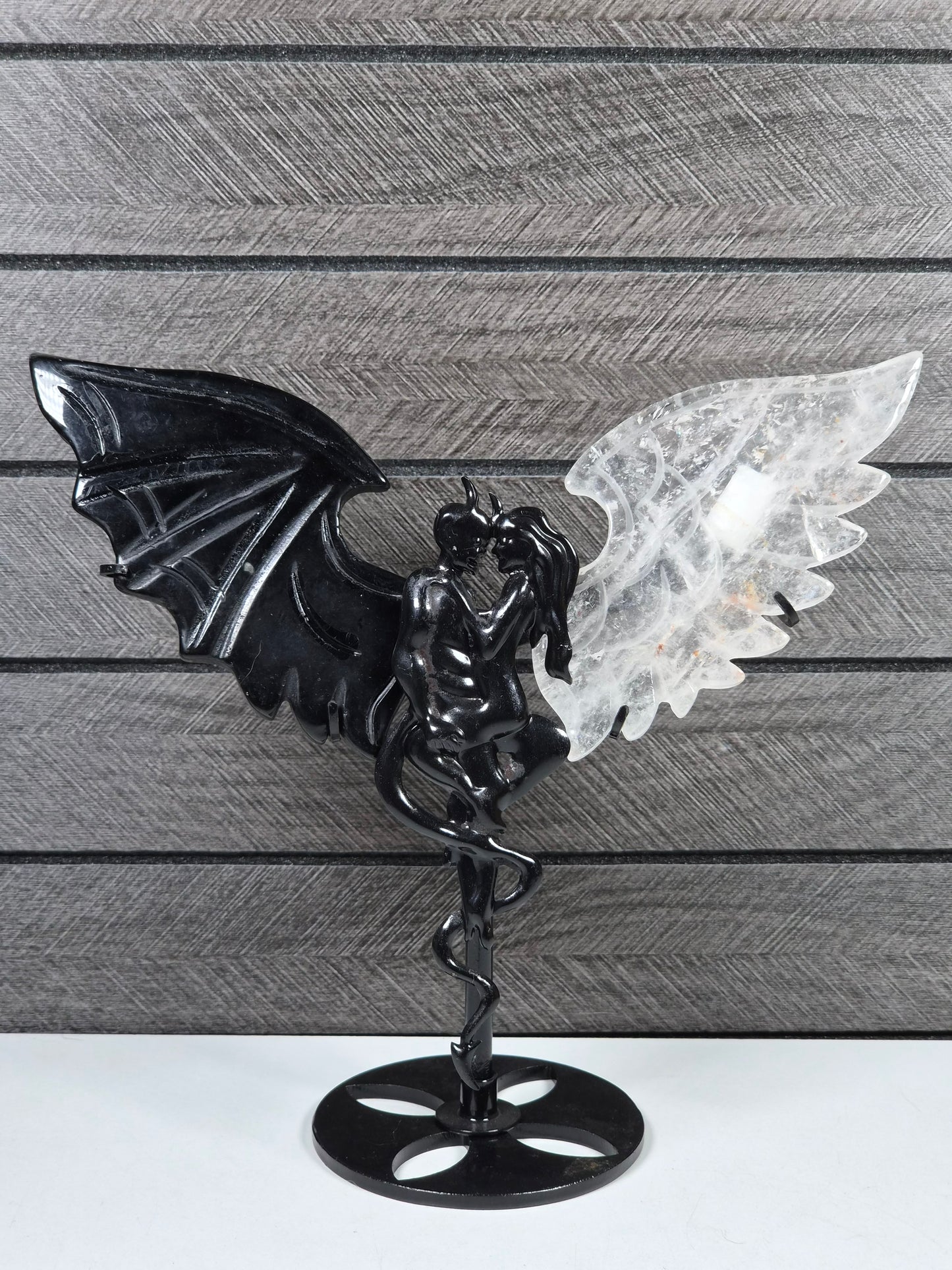 Obsidiaan Duivel Bergkristal Engel Koppel nr7