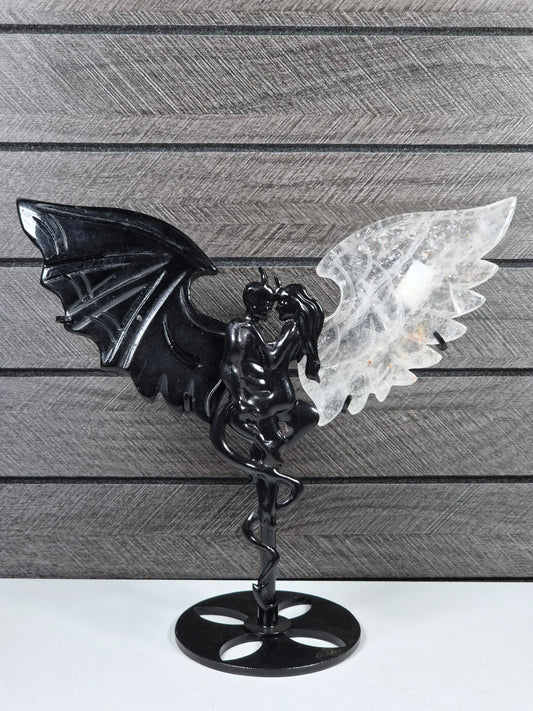 Obsidiaan Duivel Bergkristal Engel Koppel nr7