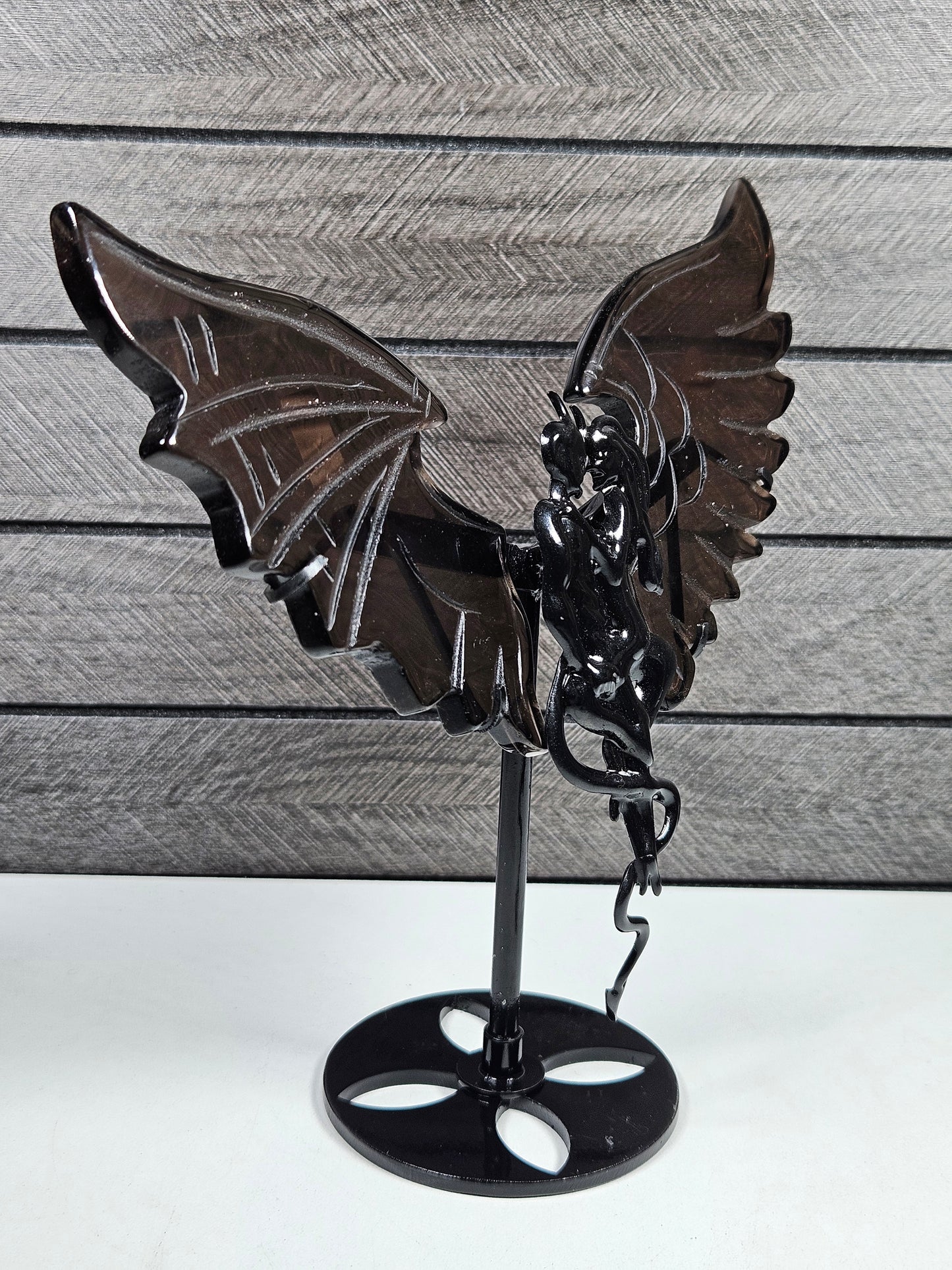 IJs obsidiaan duivel/engel koppel C38