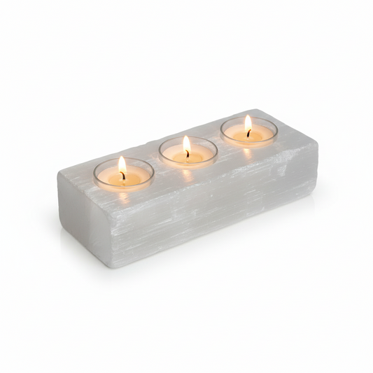 Seleniet 3-waxinehouder (ca 1,5kg)