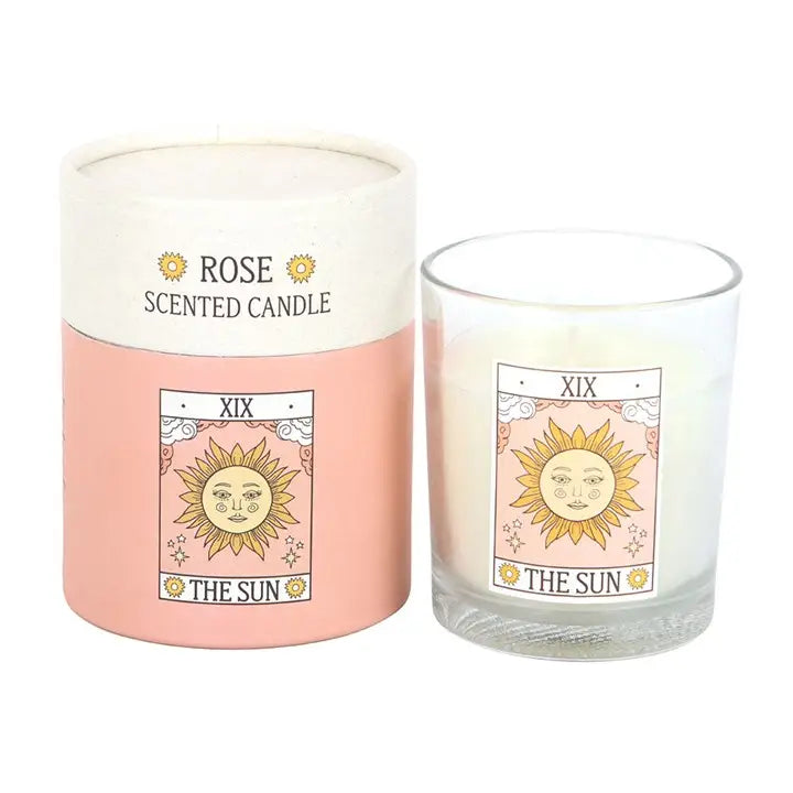 Tarot The Sun Geurkaars Roos