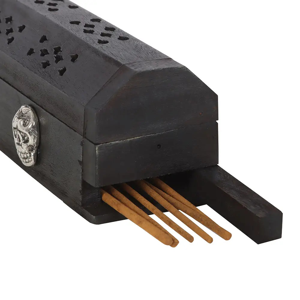 Wierookhouder met 10 wierookstokjes set Schedels